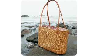 women shopping handbags rattan full motif handmade from bali